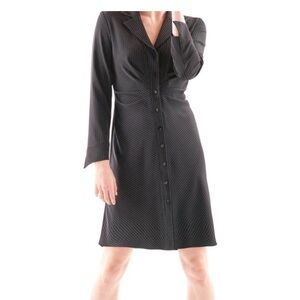 NWT Finley Black & White Pinstripe Cleo Tucked Dress, Medium